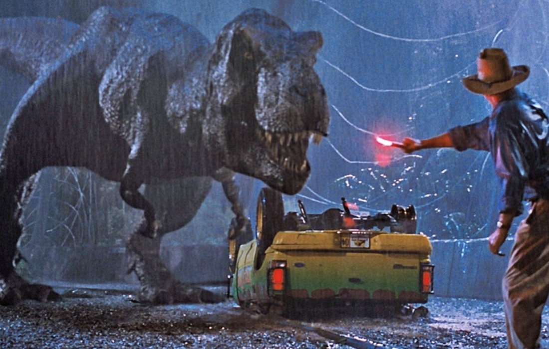 Dinosaurier bedroht Menschen